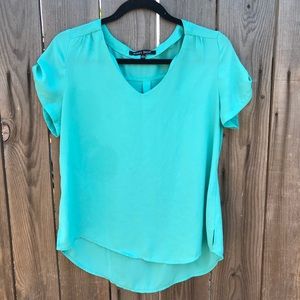 Teal polyester top